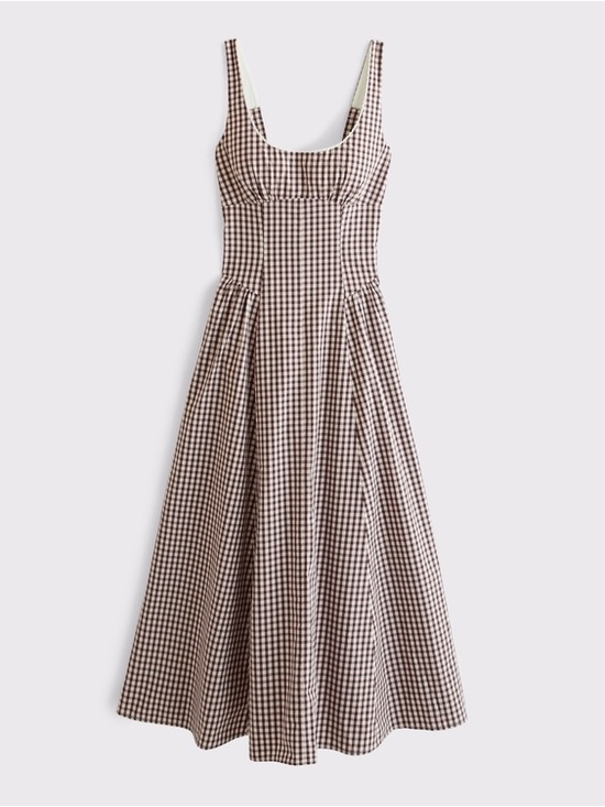 Abercrombie & Fitch Dresses & Skirts - Abercrombie & Fitch Brown Gingham Midi Dress